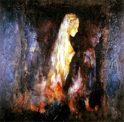  'Eurídice en el Tártaro de los Infiernos', obra expuesta en Universo Guajardo, pintura púnica.