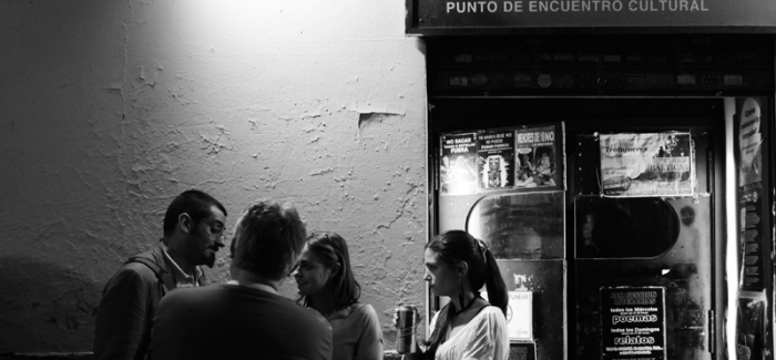 Fachada del ya desaparecido Bukowski Bar, local de inicio de las jams sessions, en Madrid.
