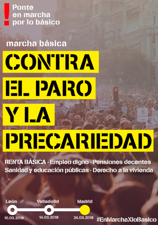 Cartel de la Marcha Básica contra el Paro y la Precariedad.