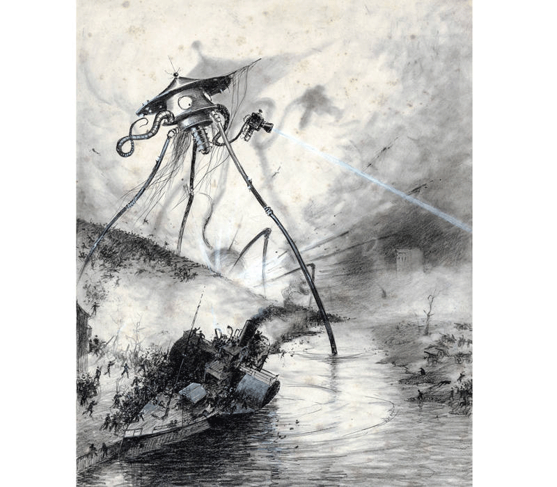 Ilustración de Alvim Corrêa para 'La guerra de los mundos'.