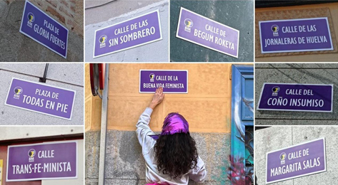 El 8M renombra las calles de Lavapiés “para construir el barrio feminista que soñamos”