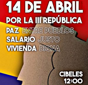 Convocatoria de manifestación por la Tercera República el próximo domingo 14 abril